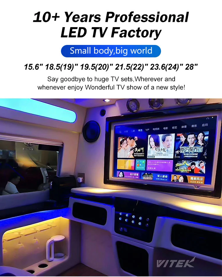 HD LED LCD Smart TV 32 Inch Solar Outdoor Car Smart Portable Televizor Android DVD TV DC 12V TV for Caravan